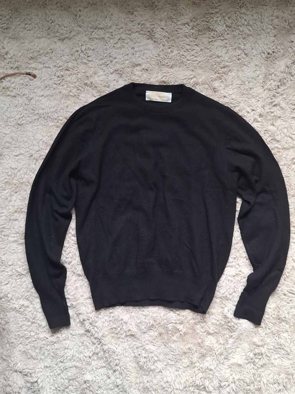 Women's Black 100% Cashmere Crewneck Sweater
